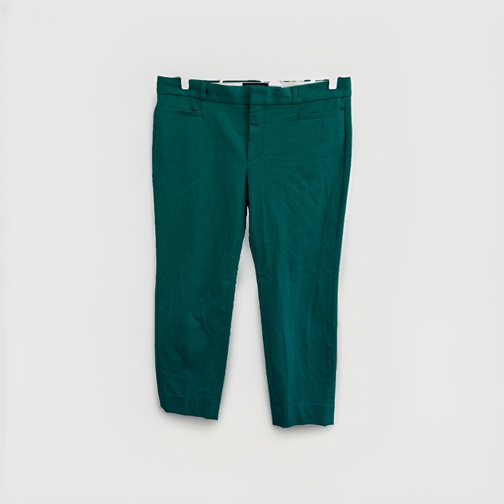 Banana Republic 10 Sloan Green Slim Fit Twill Dress Pants Pockets Stretch